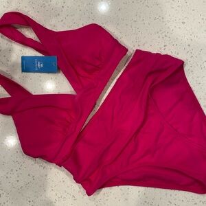 NWT High waisted hot pink bikini